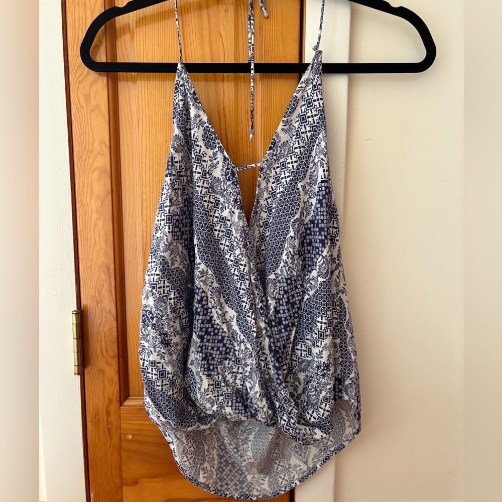 Blue tank top blouse
